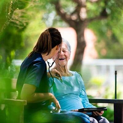Checking a home health patient